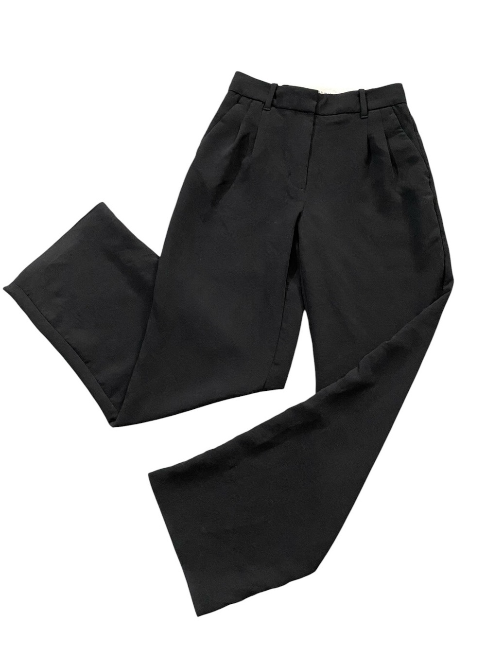 Aritzia Wilfred Effortless Pants Black Crepette High Rise Wide Leg Size 2 - Picture 6 of 16